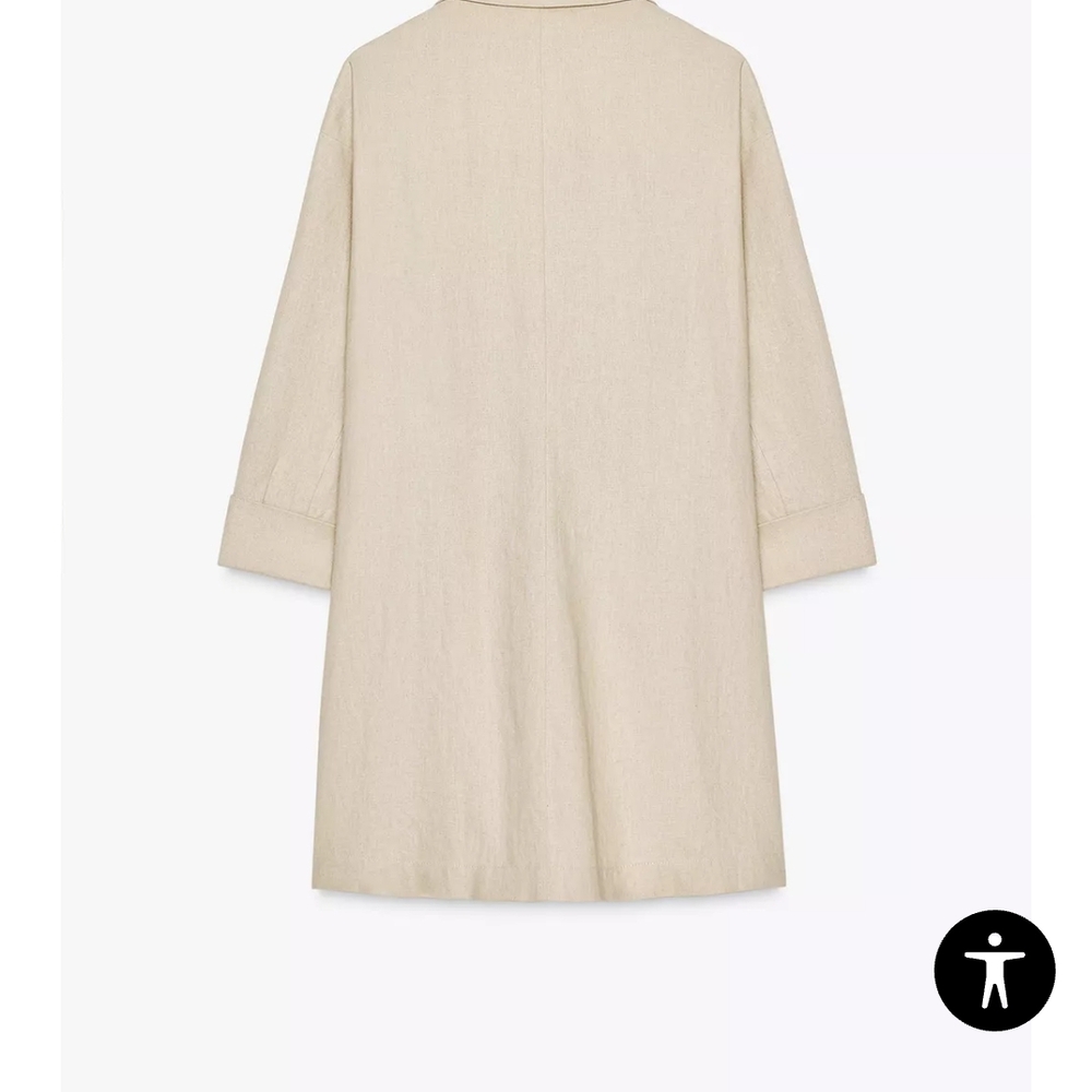 Zara Beige Double-Breasted Blazer - Picture 4 of 10